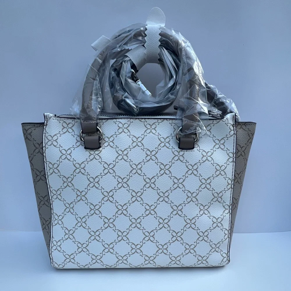 NWT NINE WEST Hewes Satchel Bag Adjustable Strap Top Carry‎ Handles LOGO